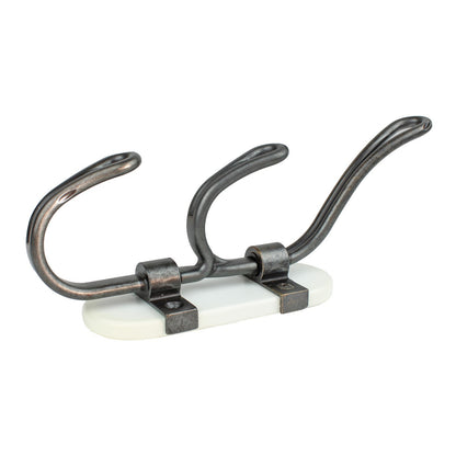 Triple Prong Metal Middle Swivel Wall Hook Coat Towel Cap Purse Clothes Hanger