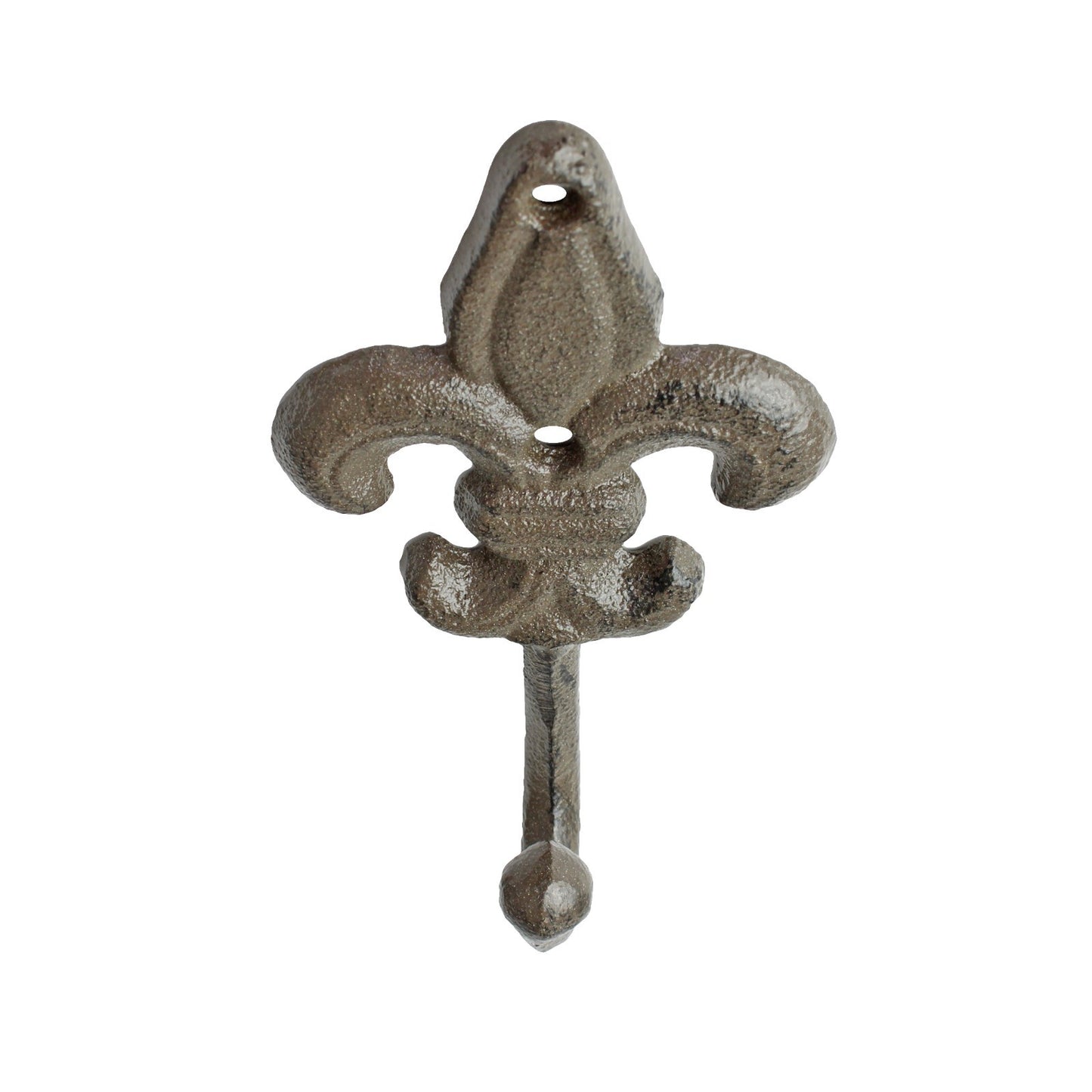 Cast Iron Fleur De Lis Wall Hook Victorian Key Towel Coat Purse Hanger Brown