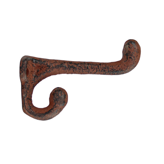 Rustic Cast Iron Double Wall Hook Key Towel Coat Hanger Antique Brown 3 1/4 inch