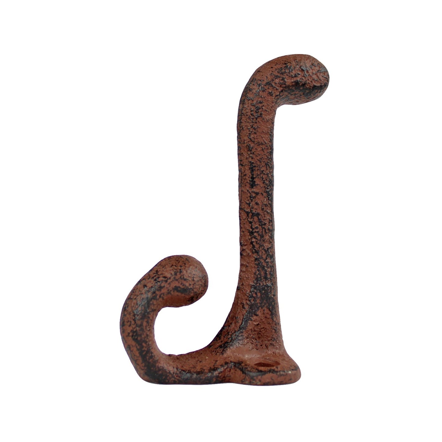 Rustic Cast Iron Double Wall Hook Key Towel Coat Hanger Antique Brown 3 1/4 inch