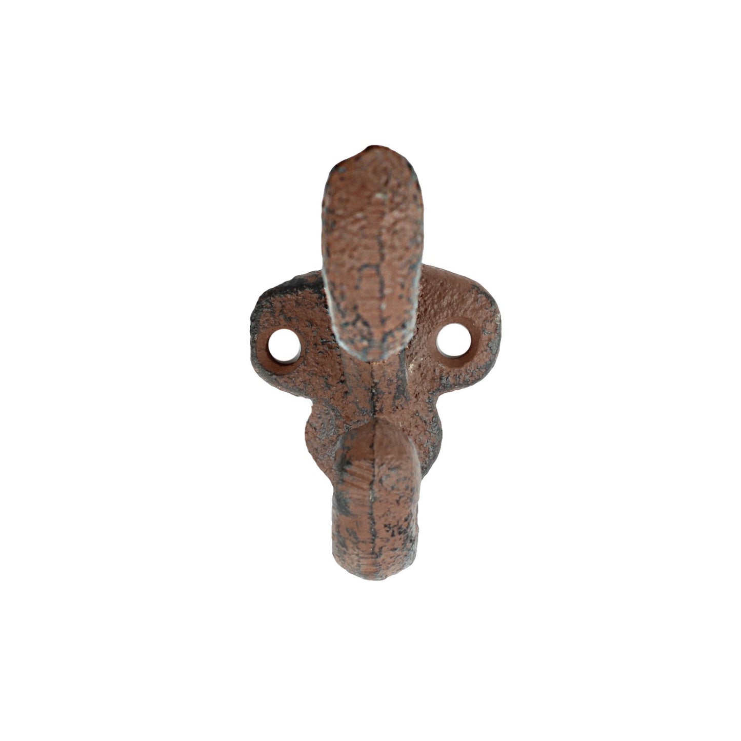 Rustic Cast Iron Double Wall Hook Key Towel Coat Hanger Antique Brown 3 1/4 inch