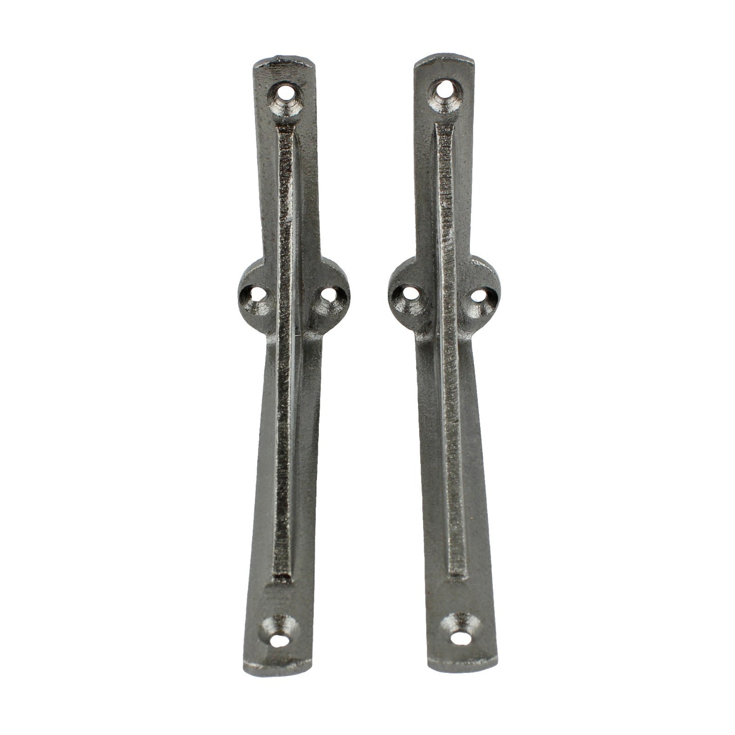 2 Small Simple Glazed Cast Iron Shelf Brackets Corner Braces Gray 4.5 x 3 inch