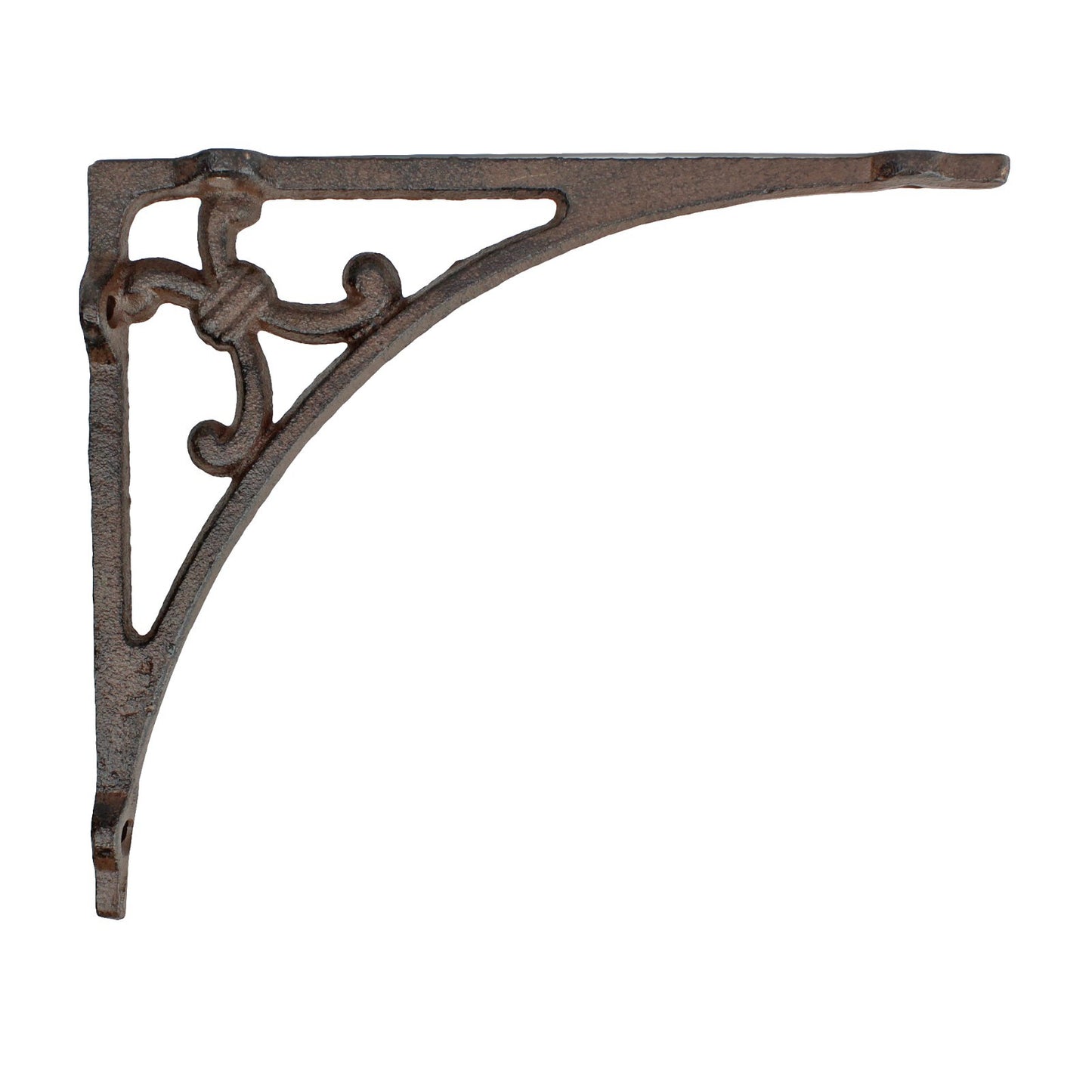 2 Victorian Scrolls Shelf Brackets Rustic Antique Brown Corner Brace 7.5 x 6.25"