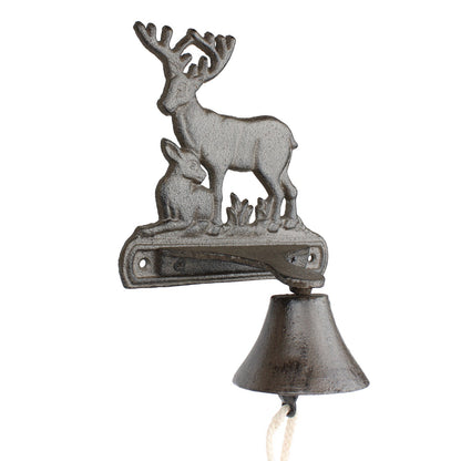Rustic Cast Iron Deer Dinner Bell Wall Mounted Cabin Lodge Decor Antique Brown