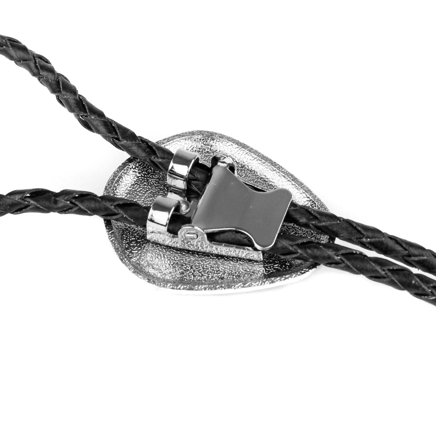 Western Cowboy Turquoise Stone Bolo Tie 40 inch Adjustable Black Leather Cord