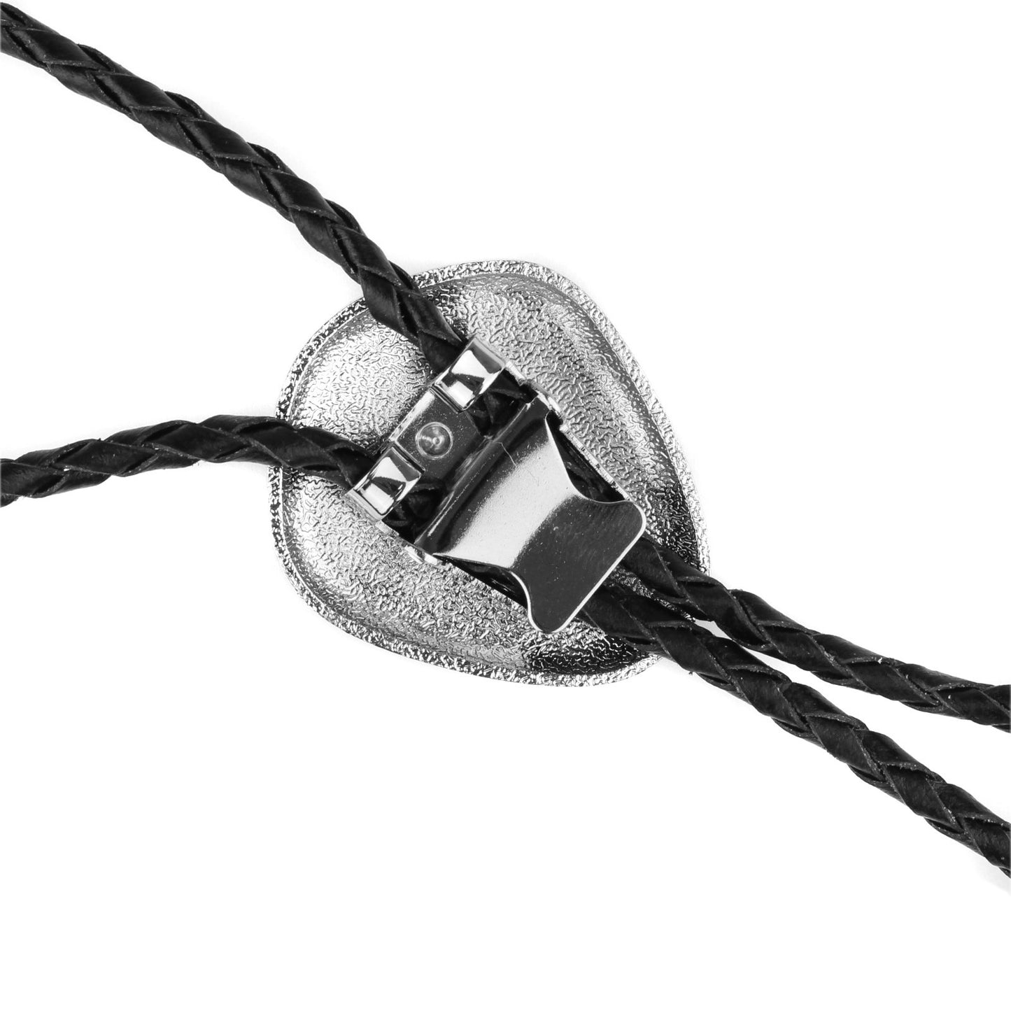 Western Cowboy Turquoise Stone Bolo Tie 40 inch Adjustable Black Leather Cord