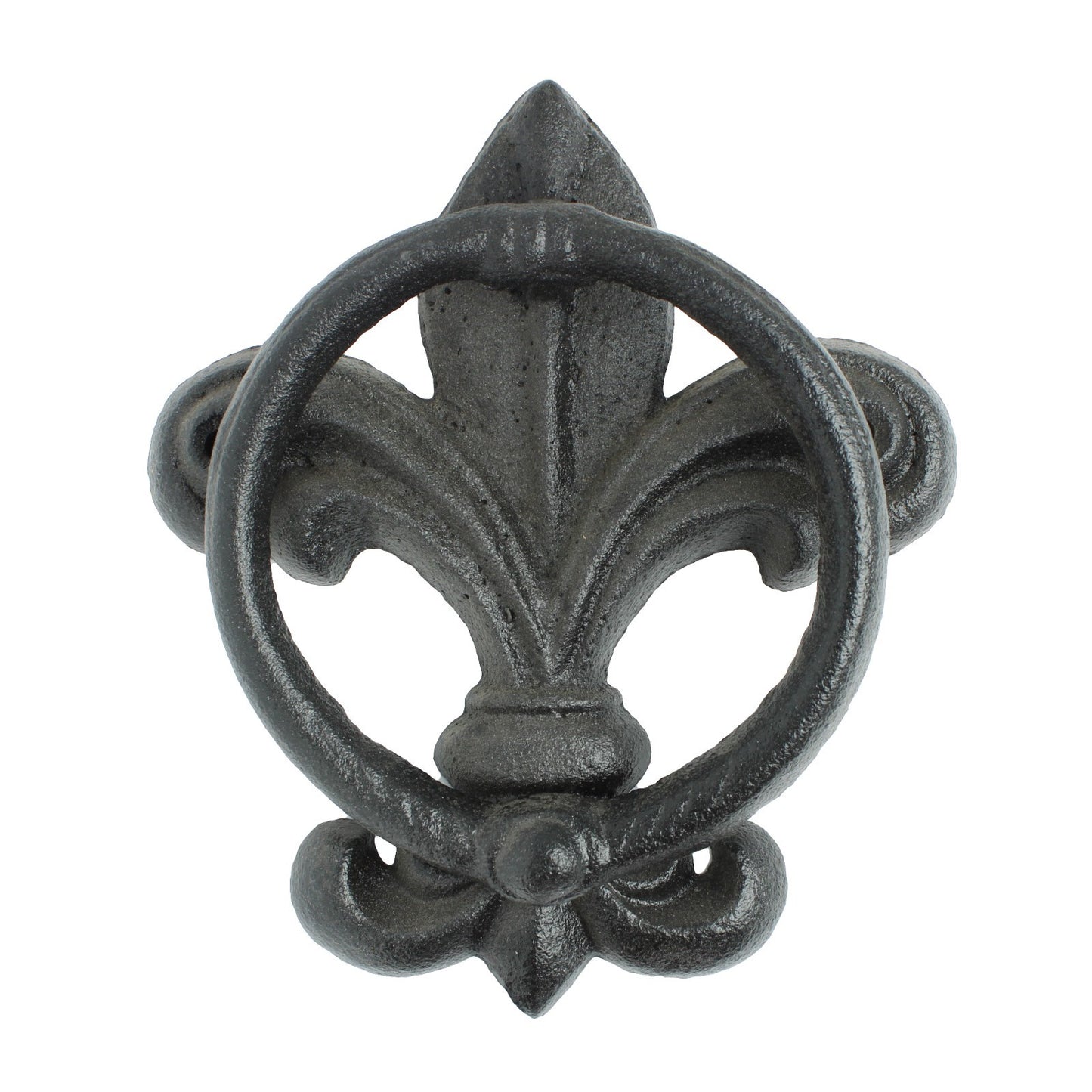 Black Fleur De Lis Door Knocker Rustic Victorian Front Door Accessory 6 inch