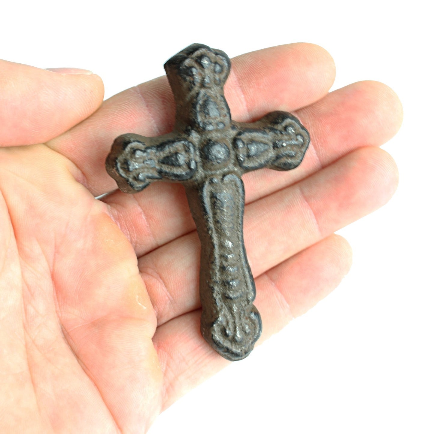 Rustic Cast Iron Cross Nails Tacks 3 x 2 inch With 1 inch Nail (Pack of 6)