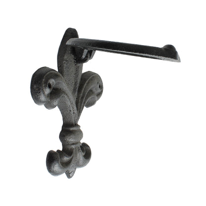 Black Fleur De Lis Door Knocker Rustic Victorian Front Door Accessory 6 inch
