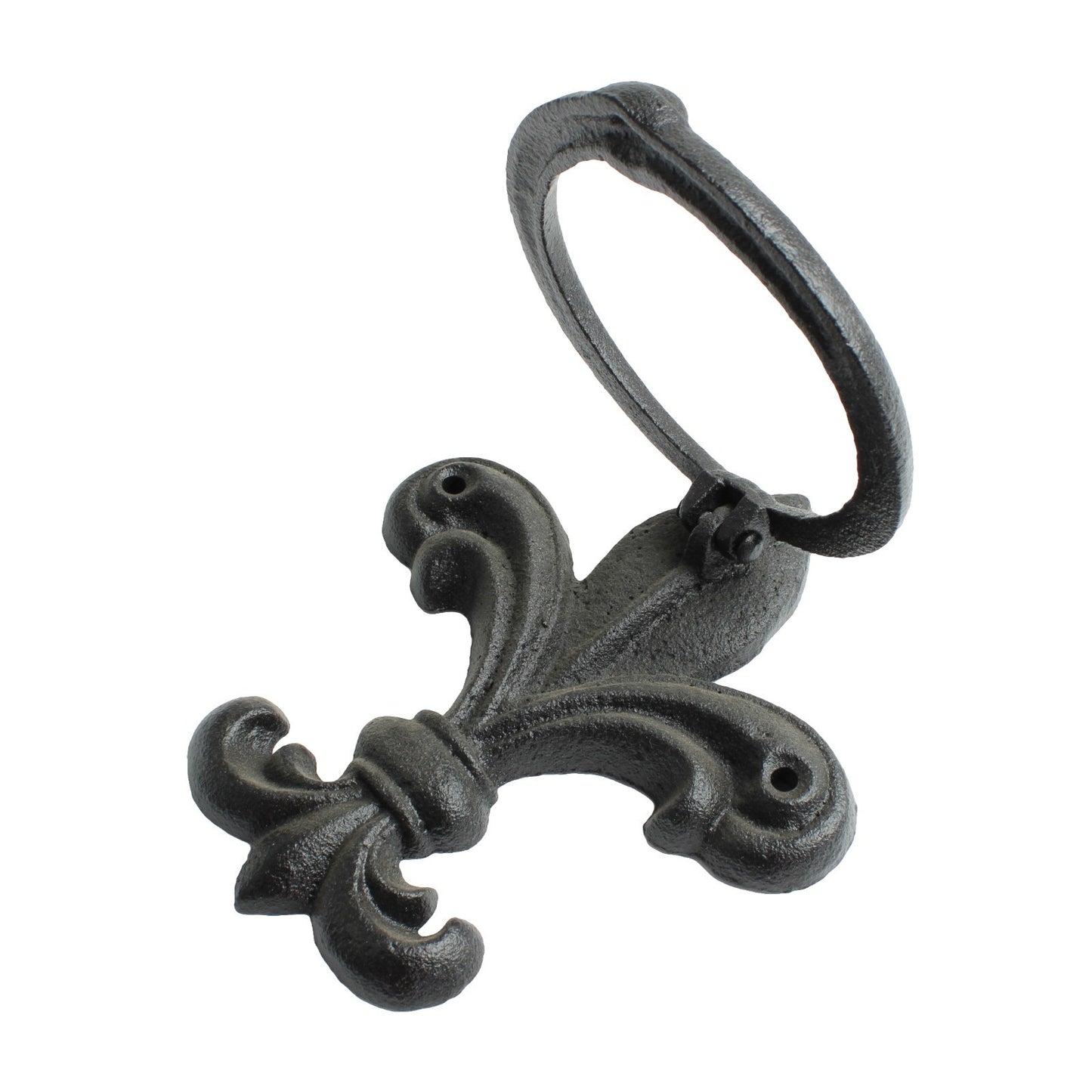 Black Fleur De Lis Door Knocker Rustic Victorian Front Door Accessory 6 inch