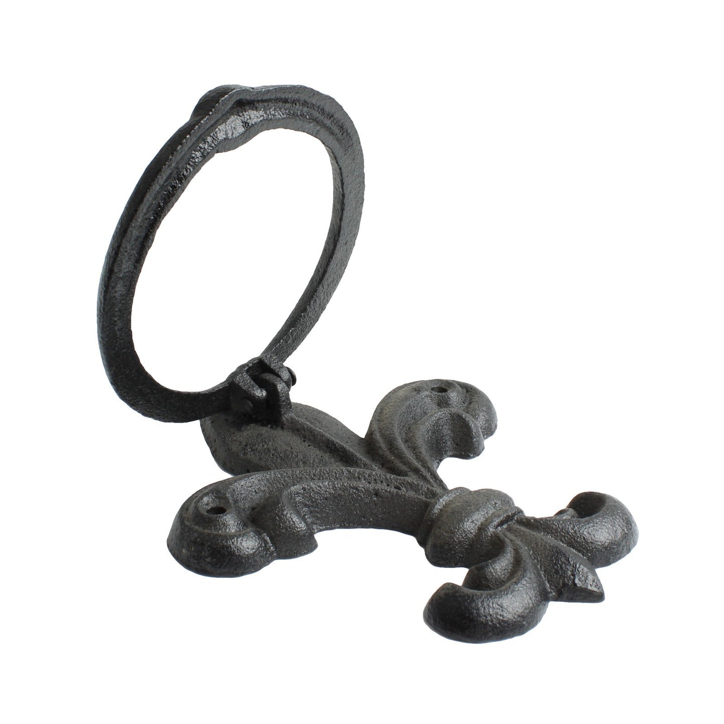 Black Fleur De Lis Door Knocker Rustic Victorian Front Door Accessory 6 inch