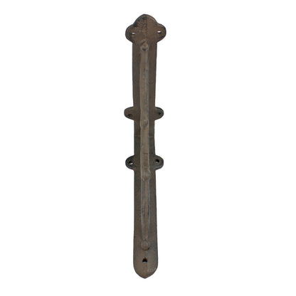2 Rustic Cast Iron Cross Scrolls Shelf Brackets Antique Style Brace 7 3/8 inch
