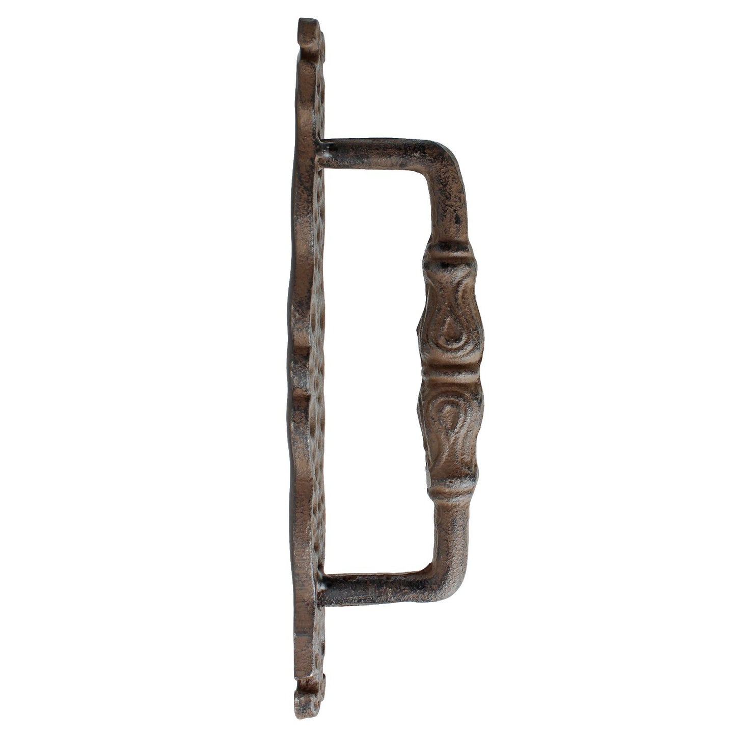 2 Large Rustic Cast Iron Door Handles Heavy Duty Victorian Antique Style 9.5 in