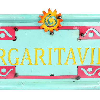XL Margaritaville Recycled Metal Sign Colorful Mexican Bar Wall Decor 35 inch