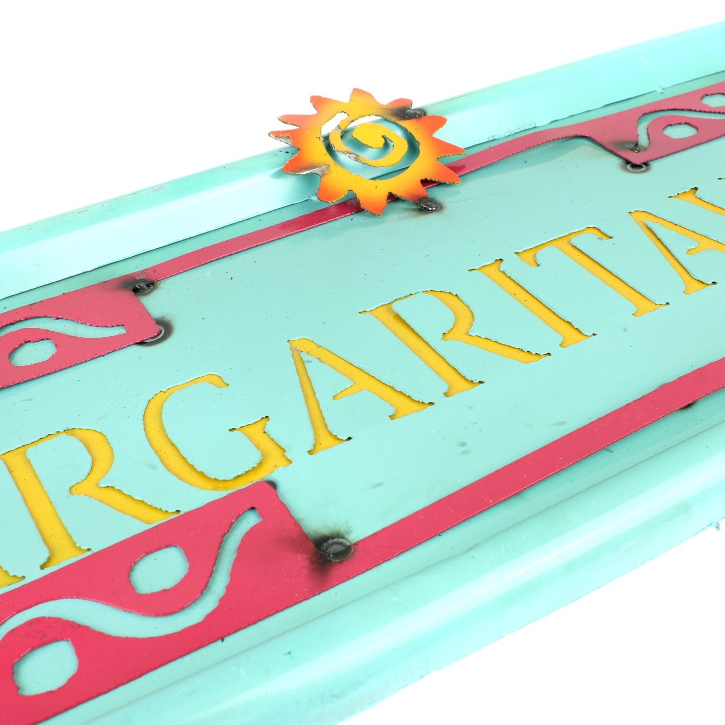 XL Margaritaville Recycled Metal Sign Colorful Mexican Bar Wall Decor 35 inch