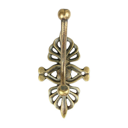 Antique Gold Baroque Metal Double Wall Hook Key Towel Coat Hanger 5 inch Tall