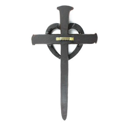 Horseshoe Heart Nails Wall Cross Rustic Western Religious Decor 12 1/4 inch