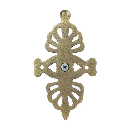 Antique Gold Baroque Metal Double Wall Hook Key Towel Coat Hanger 5 inch Tall