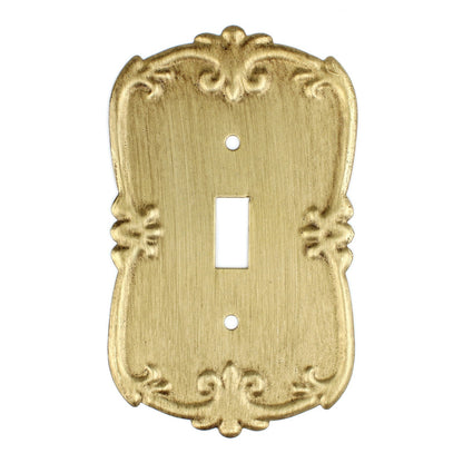 Ornate Gold Metal Floral Vines Single Toggle Switch Wall Plate Cover