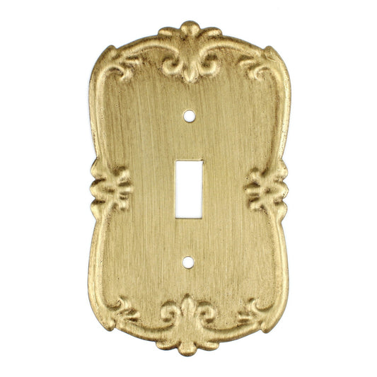 Ornate Gold Metal Floral Vines Single Toggle Switch Wall Plate Cover