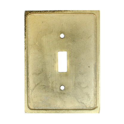 Polished Brass Metal Ornate Floral Single Toggle Switch Wall Plate Cover