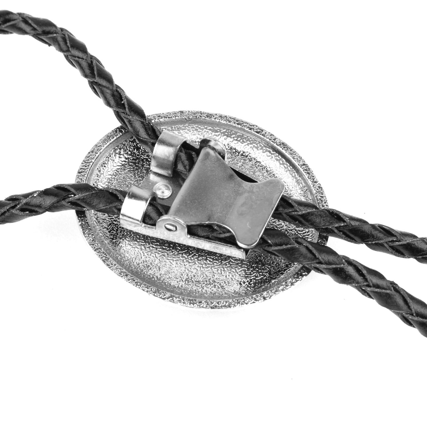 Oval Tiger's Eye Natural Stone Western Bolo Tie Silver Color 40 inch Black Cord