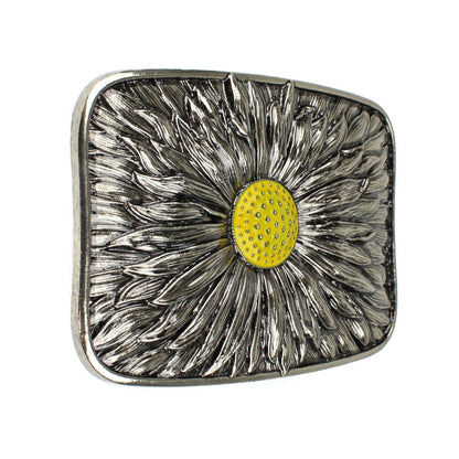 Sunflower Western Cowgirl Belt Buckle Antique Silver Finish Fits 1.5 inch Belts