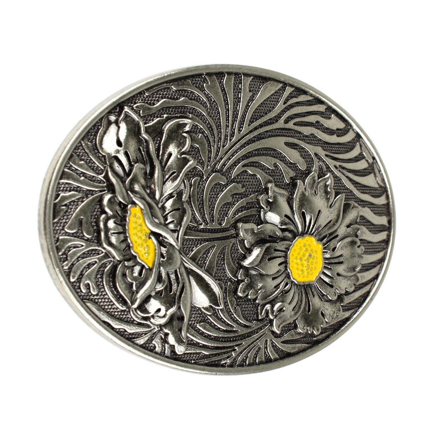Sunflowers Western Cowgirl Belt Buckle Antique Silver Finish For 1.5 inch Belts