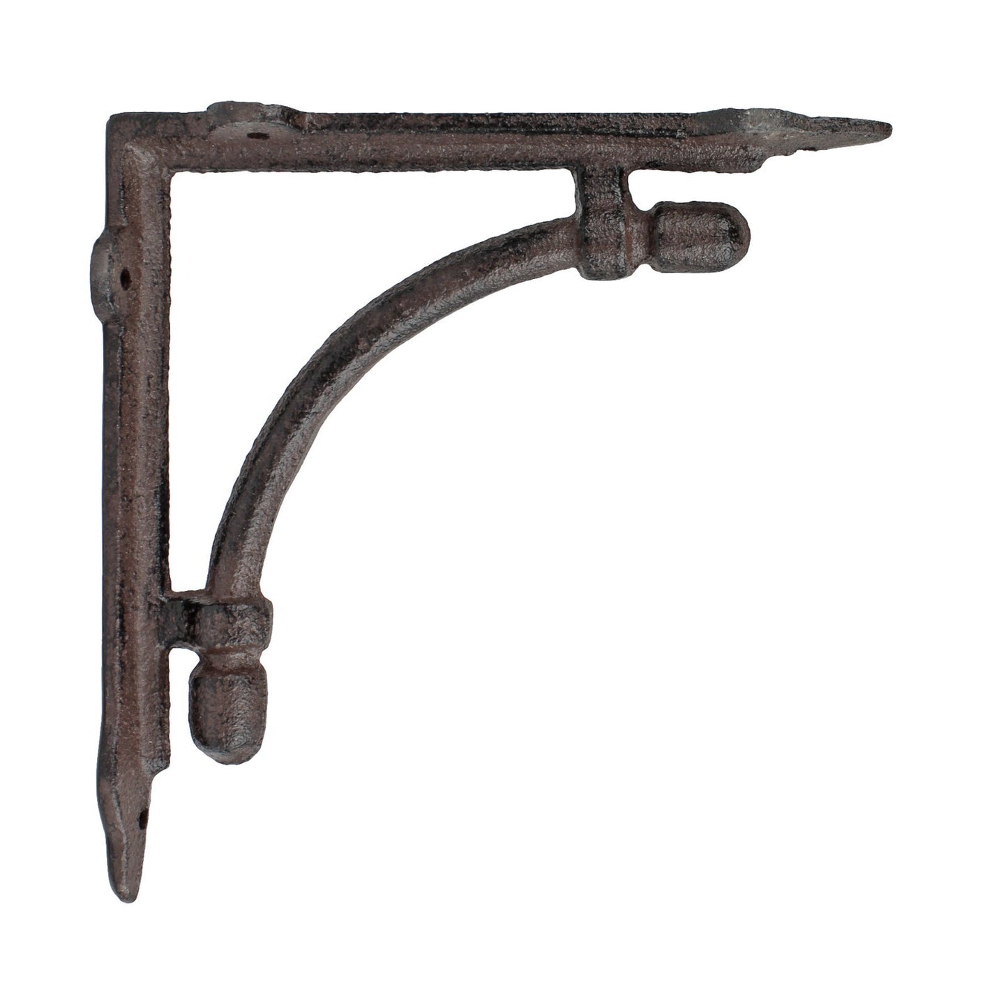 2 Rustic Cast Iron Shelf Brackets Antique Style Corner Brace 6.5 x 6.5 inch