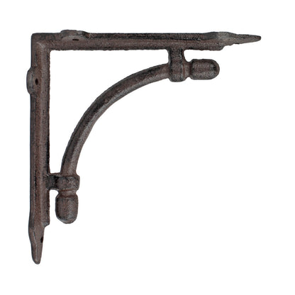 2 Rustic Cast Iron Shelf Brackets Antique Style Corner Brace 6.5 x 6.5 inch