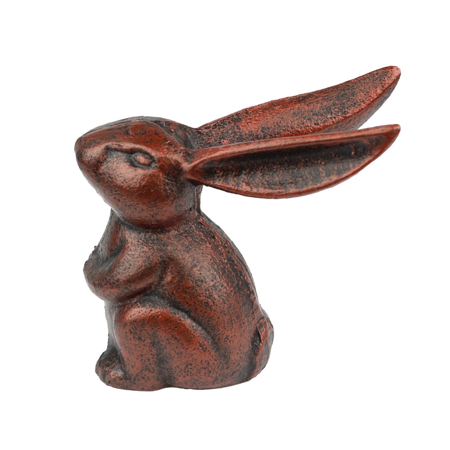 Small Sitting Bunny Rabbit Figurine Heavy Duty Cast Iron Rustic Copper Finish