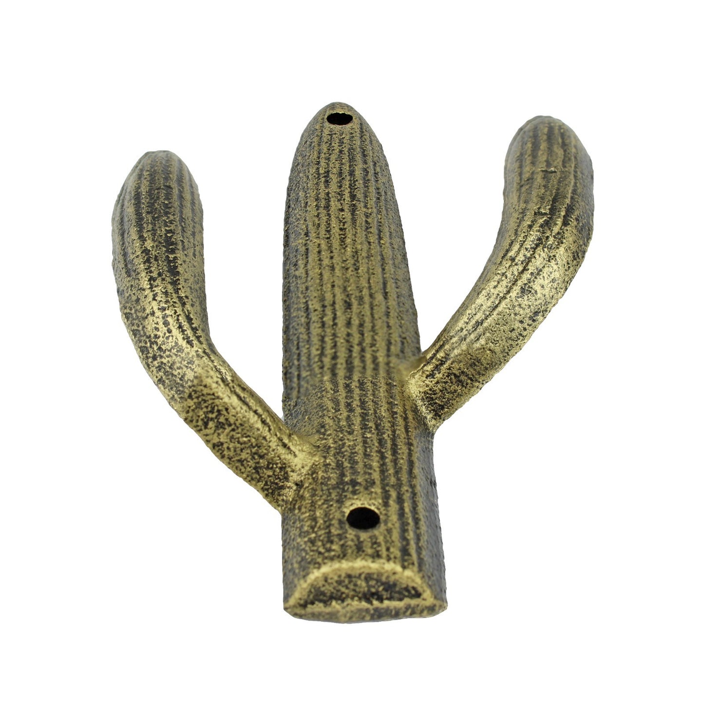 Cast Iron Cactus Double Wall Hook Rustic Gold Southwest Coat Towel Purse Hanger