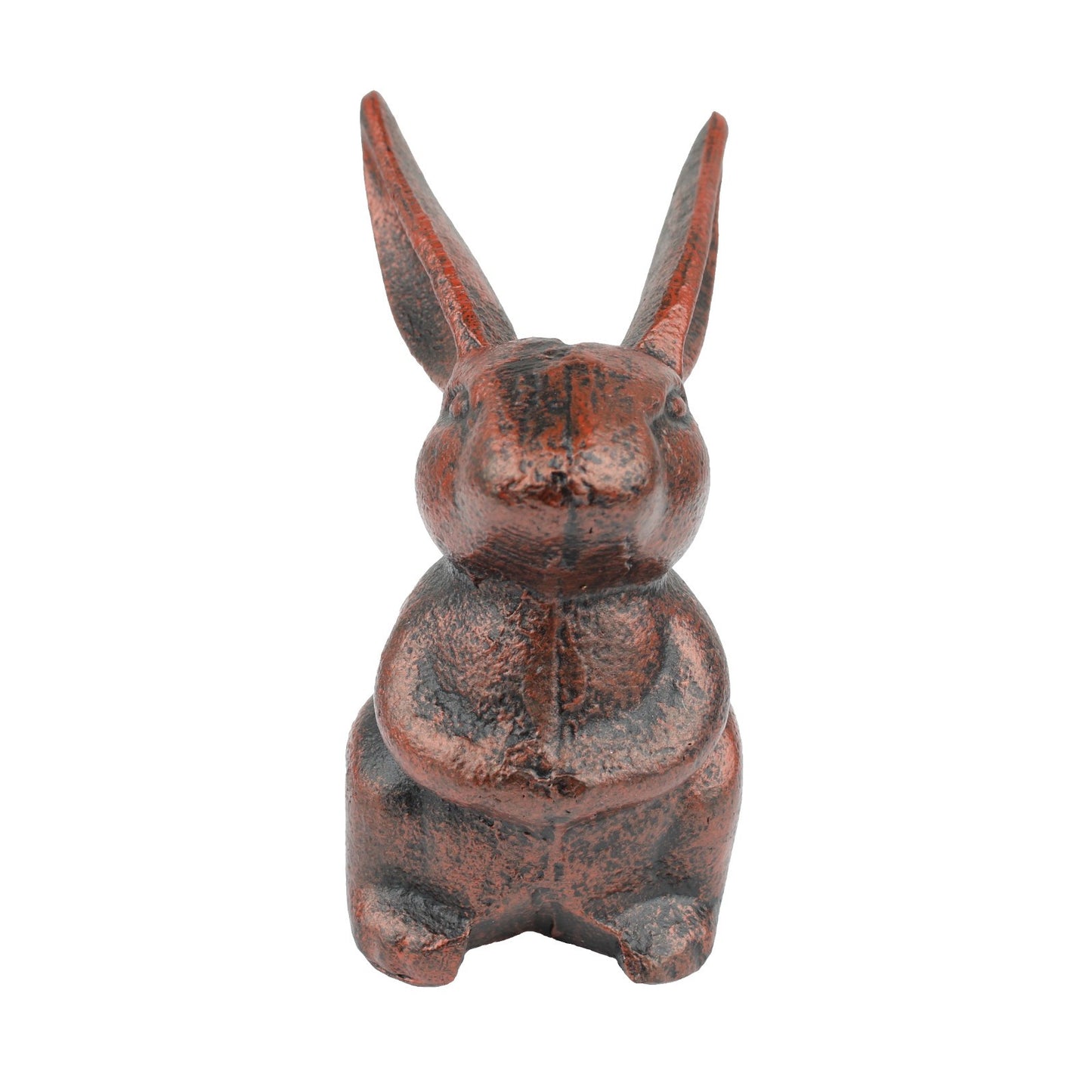 Small Sitting Bunny Rabbit Figurine Heavy Duty Cast Iron Rustic Copper Finish