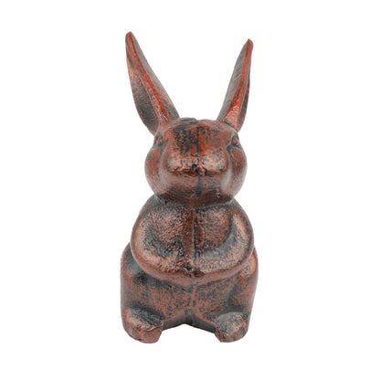 Small Sitting Bunny Rabbit Figurine Heavy Duty Cast Iron Rustic Copper Finish