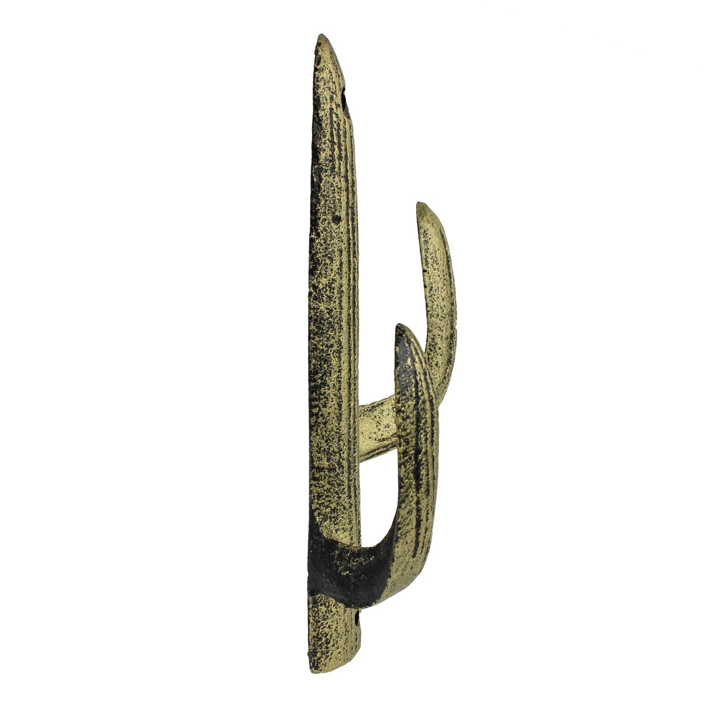 Cast Iron Cactus Double Wall Hook Rustic Gold Southwest Coat Towel Purse Hanger