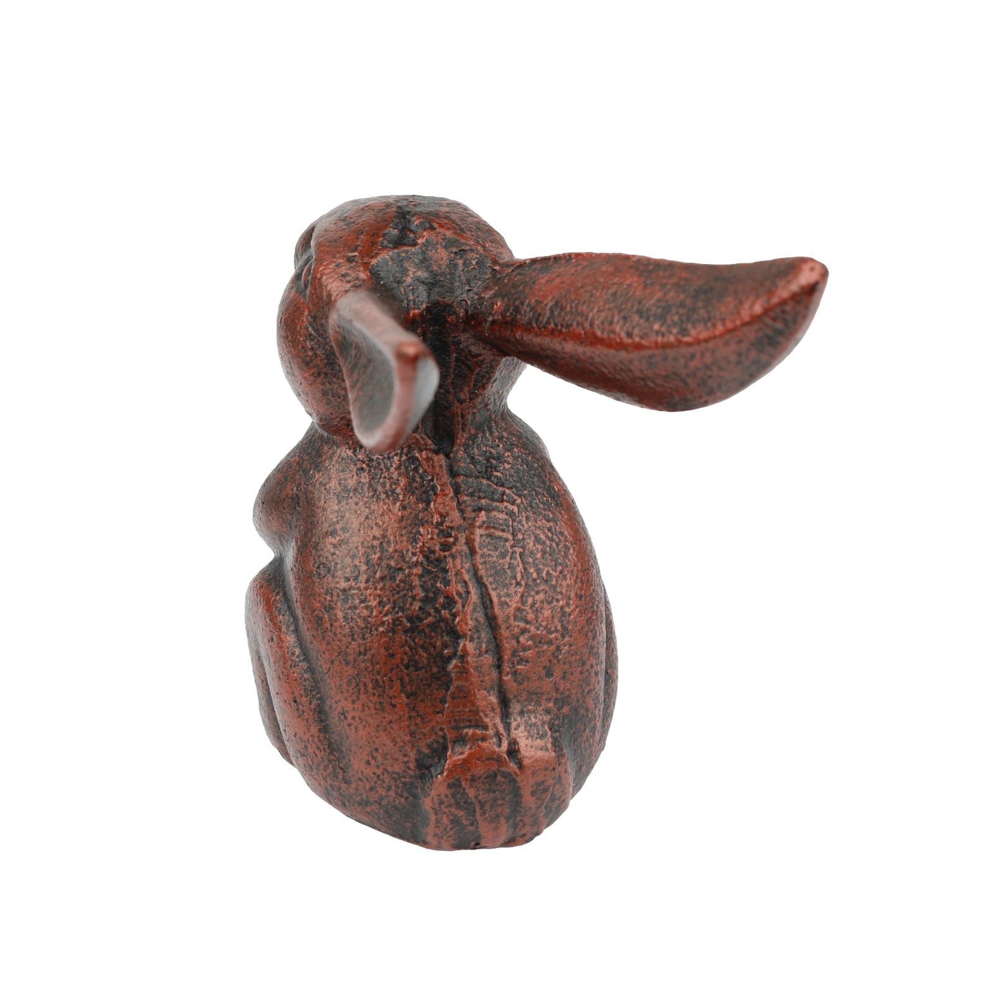 Small Sitting Bunny Rabbit Figurine Heavy Duty Cast Iron Rustic Copper Finish