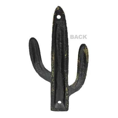 Cast Iron Cactus Double Wall Hook Rustic Gold Southwest Coat Towel Purse Hanger