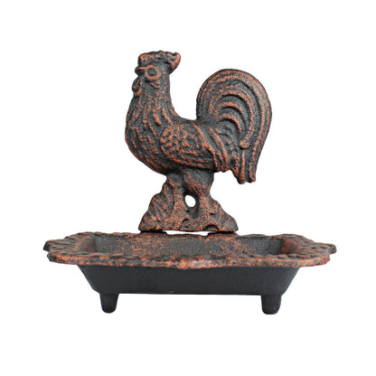 Rooster Soap Dish Cast Iron Country Bathroom Decor Rustic Antique Copper