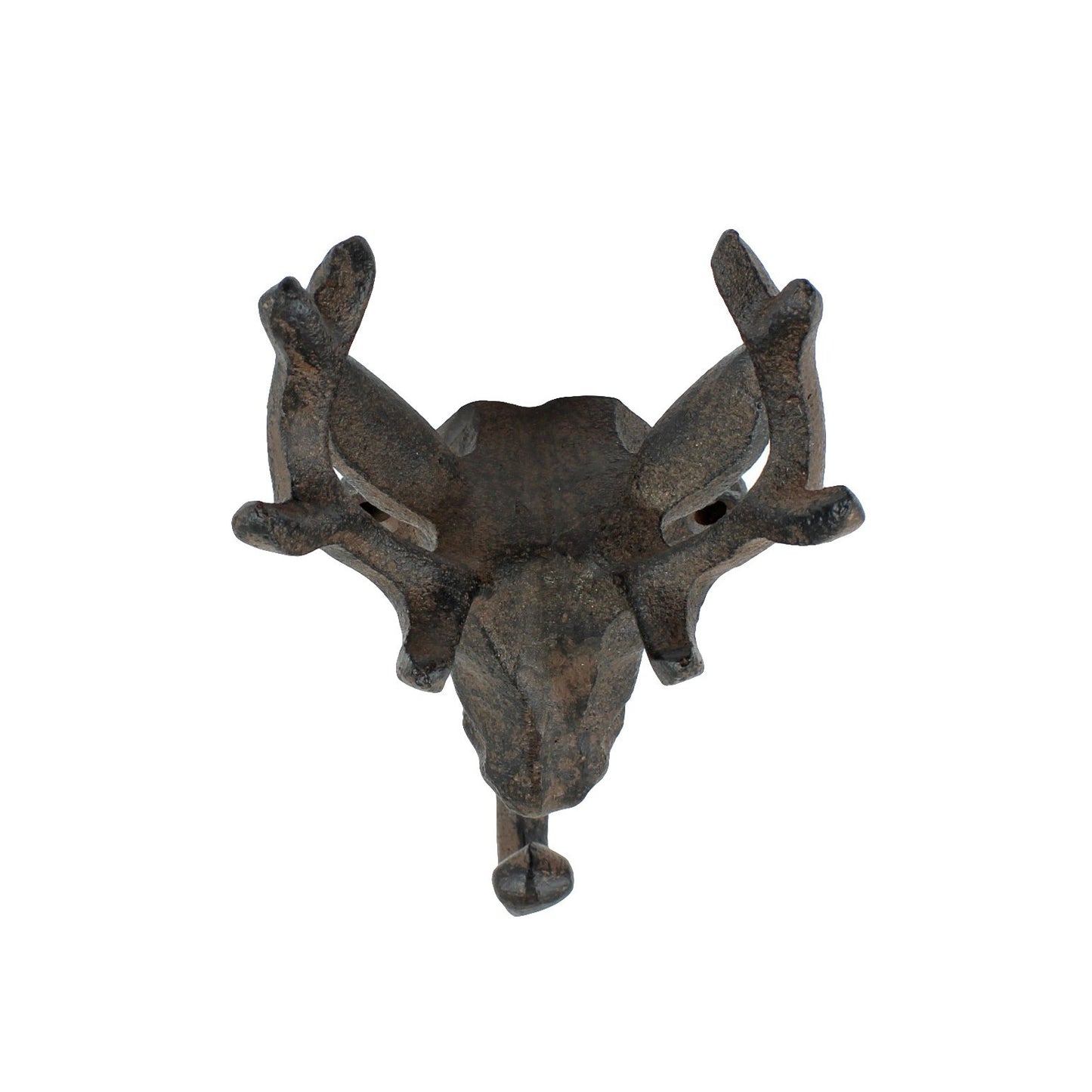 Rustic Cast Iron Deer Buck Wall Hook Key Towel Coat Hanger Antique Style Brown