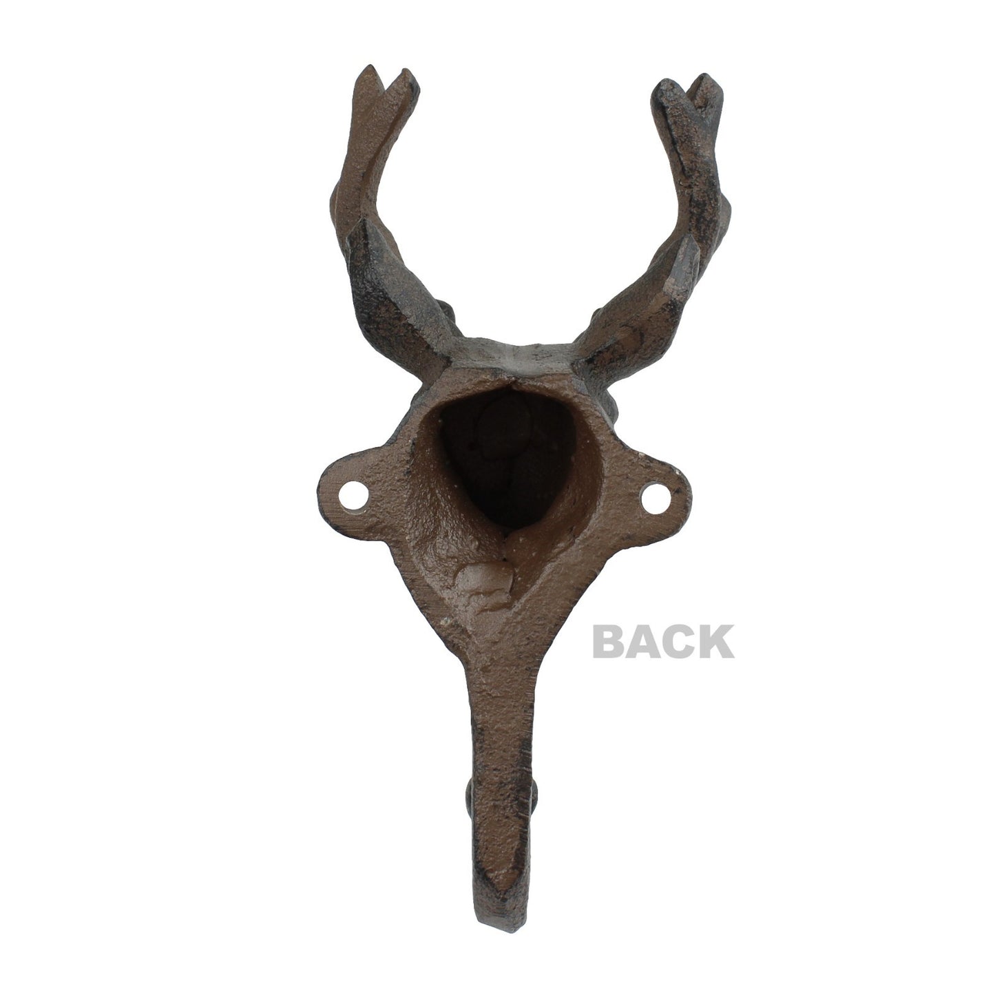 Rustic Cast Iron Deer Buck Wall Hook Key Towel Coat Hanger Antique Style Brown