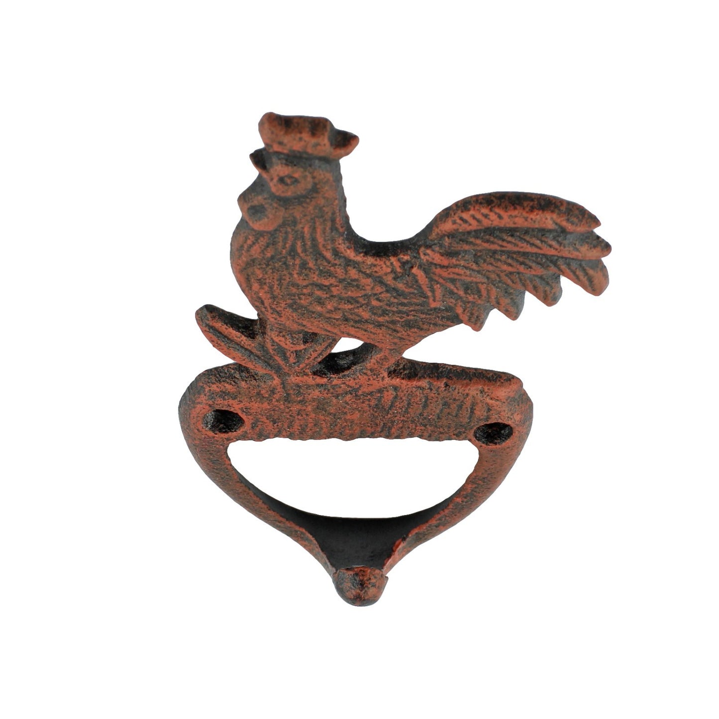 Rooster Wall Hook Cast Iron Key Towel Coat Purse Leash Hanger Rustic Copper 6 in