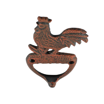 Rooster Wall Hook Cast Iron Key Towel Coat Purse Leash Hanger Rustic Copper 6 in