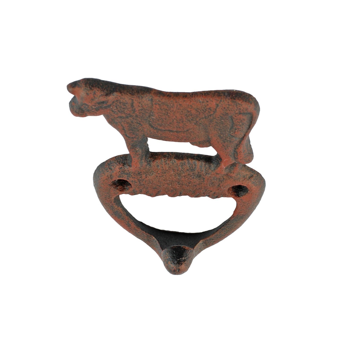 Cow Wall Hook Cast Iron Key Towel Coat Purse Leash Hanger Rustic Copper 4 3/4 in