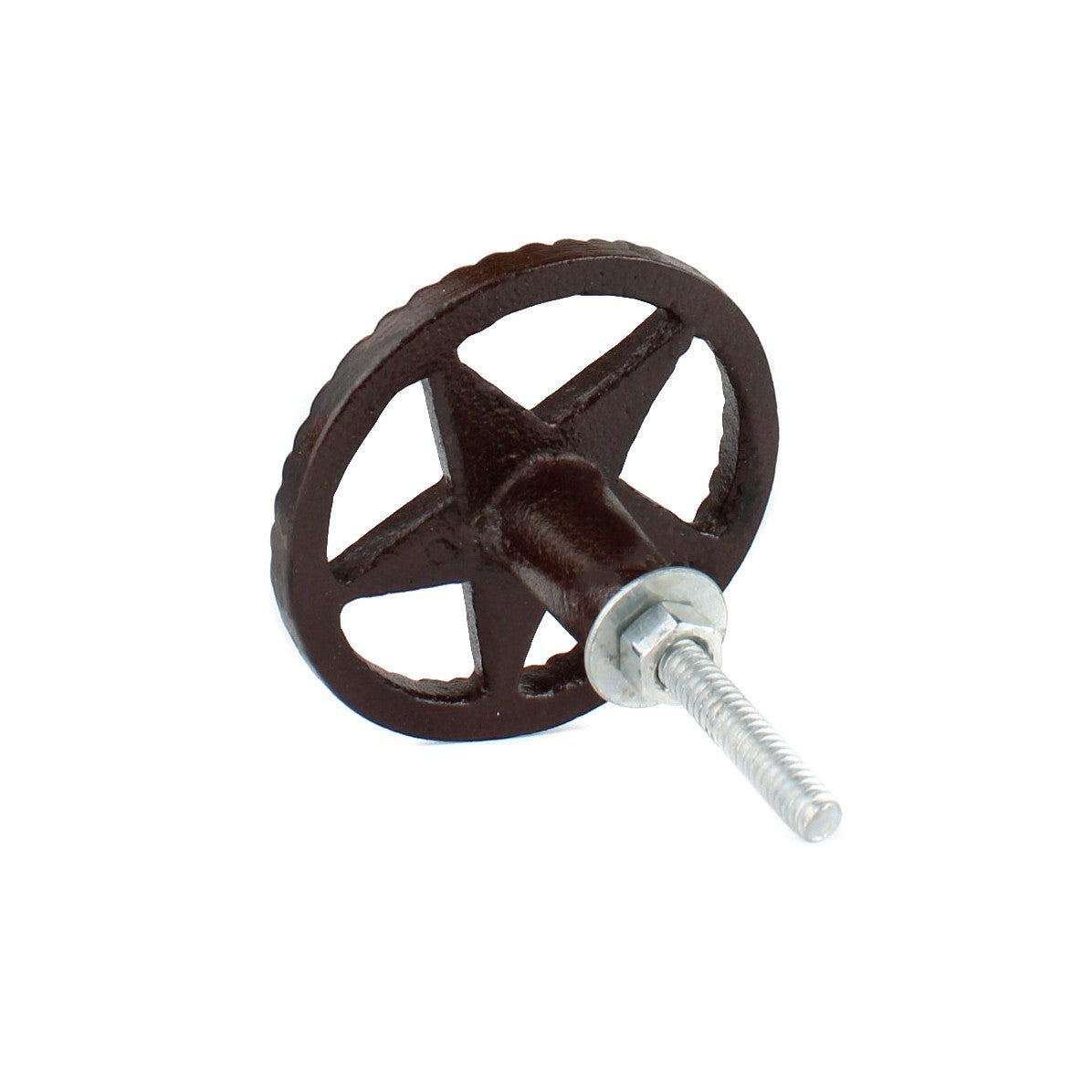 6 Western Star Rope Border Cabinet Drawer Knob Pulls Rustic Brown 2 in Diameter