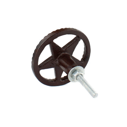 6 Western Star Rope Border Cabinet Drawer Knob Pulls Rustic Brown 2 in Diameter