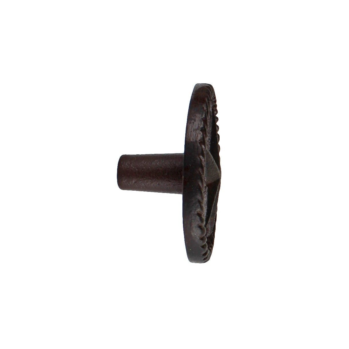 6 Western Star Rope Border Cabinet Drawer Knob Pulls Rustic Brown 2 in Diameter