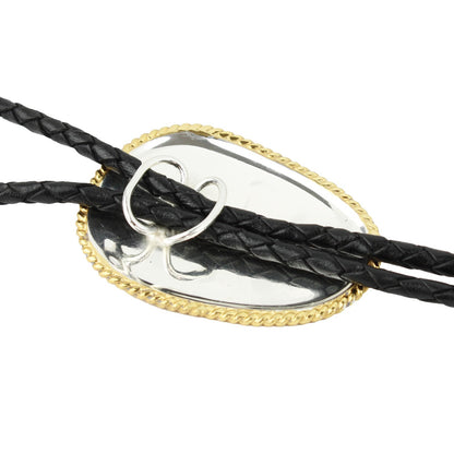 Western Cowboy Bolo Tie Eagle Abalone German Silver Etched Pendant 36 inch Cord