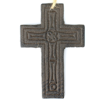 3 Assorted Small Cast Iron Wall Crosses Religious Rustic Home Decor 5 3/8 inch