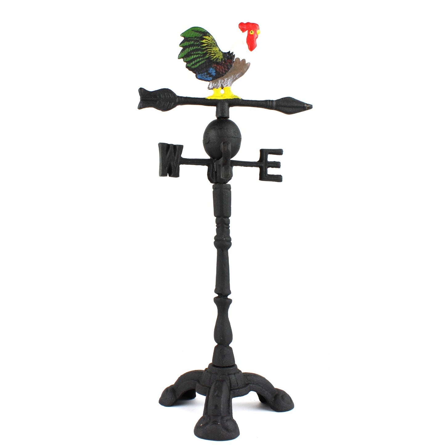 Black Cast Iron Decorative Rooster Weathervane Mantel Shelf Decor 14 inch Tall