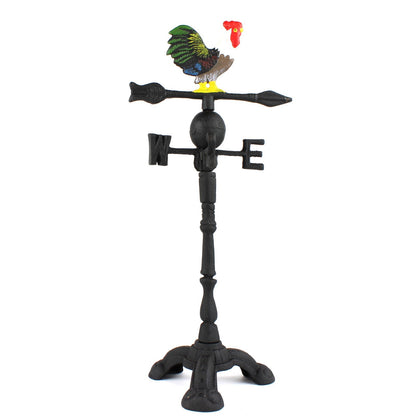 Black Cast Iron Decorative Rooster Weathervane Mantel Shelf Decor 14 inch Tall